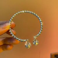 Wholesale Bangle Fashion Retro Double Bell Bracelet Silver Color Adjustable Jewelry For Women Girlfriend Birthday Party Gift