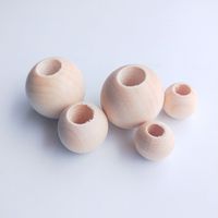Wholesale 12 mm large hole flat round wooden natural color spacer beads diy jewelry crafts making accessories
