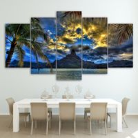 Wholesale Canvas Painting Wall Pictures For Living Room Decorative Modular Pictures Panel Clouds Mountain Palms Landscape No Frame