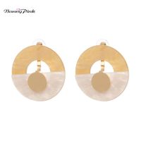 Wholesale Stud Banny Pink Chunky Geometrical Round Circle Statement Studs Earrings For Women Biref Resin Plastic Pendant Post Earring Pendiente