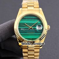 Wholesale TWF mm Datejust Watches Malachite Green Texture Dail Japan Automatic Mens Watch K Yellow Gold Bracelet HWRX Hello_Watch Style