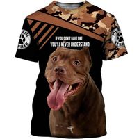 Wholesale Men s T Shirts Summer Animal T shirt Cute Pitbull Dog D All Over Printed Men Casual Tee Shirts Unisex Short Sleeve Tops