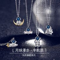 Wholesale Korea New Personality Astronaut Modeling Pendant Necklace Women s Fashion Roaming Space Clavicle Chain