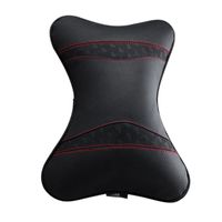 Wholesale Seat Cushions Auto Car Neck Pillow Protection Safety Headrest Support Rest Cushion Seats Accessories Black Leather Red Line