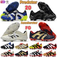 Wholesale Predator Absolute Mens Soccer Shoes cleats Designer Accelerator Electricity FG firm ground Men Football sneakers blue white volt black obsidian boots trainers
