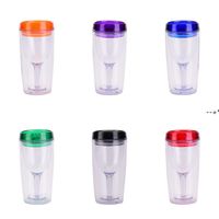 Wholesale 8 Colors AS Plastic Tumblers with Lids OZ Reusable Wine Party Juice Cold Drinks Cup NHA11752
