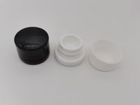 Wholesale Non Stick Dab stprage Container ml Black White ceramic Glass puck Jar with Child Resistant Lid for Dry Herb Wax Thick Oil Concentrate