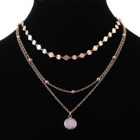 Wholesale Chains Designer Speed Sell Pass Multi level Sautoir Metallic Discs With Female XL769 Diamond Necklace