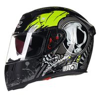 Wholesale Motorcycle Helmets Black Green Motocycle Helmet Motocross Riding Dual Lens Anti fog Crash Full Face Moto Biker Motorbike