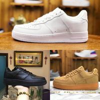 Wholesale New Designers Outdoor Mens Forces Low Skateboard Shoes Discount One Unisex Knit Euro High Women All White Black Wheat Running Sports Sneakers