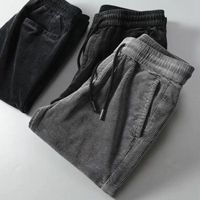 Wholesale Men s Pants Products Autumn And Winter Corduroy Casual Trousers Nine point Plus Cashmere All match Slim Men