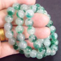 Wholesale Beaded Strands Floating Green Crystal Grade Aquatic Agate Bracelet mm Men s And Women s Stone Bead