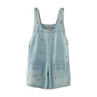 Wholesale Women s Jumpsuits Rompers Summer Cute Graphic Denim Jumpsuit Women Soft Girl Preppy Style Oversize Wide Leg Strap One Piece Overrall Femal