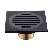 Wholesale Modern Pure Black Invisible Shower Floor Drain Bathroom Balcony Use Brass Material Rapid Drainage Tile Insert Square Drains R2