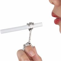 Wholesale hand bone smoking cigarette holder smoking ring thick clip skeleton pattern joint ring finger accessories gift for man women pipes