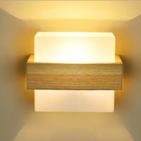 Wholesale Wall Lamp Bedroom El Guest Room Bedside Balcony Glass Wooden Japanese Style Creative Living Light Bulb