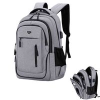 Wholesale Backpack Style Bag Big Capacity Men Laptop Oxford Gray Solid High School Bags Teen College Student Back Pack Multifunctional Bagpack