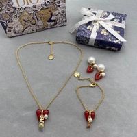 Wholesale 70 Off Outlet Online family love ice cream letter necklace net red temperament female Pearl Earrings Bracelet