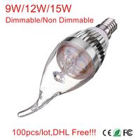 Wholesale Bulbs DHL Free E14 W W W Dimmable Tail LED Candle Lamp AC110V V Spot Light Indoor Lighting