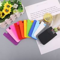 Wholesale Double deck Silicone Cases Wallet Card Cash Portable Pocket Sticker M Glue Adhesive Stick on ID Holder Pouch For iPhone Samsung Huawei XiaoMi Mobile Phone