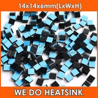 Wholesale Fans Coolings WE DO HEATSINK x14x6mm Black Anodize Extruded Aluminum Radiators Aluminium Ram With Blue Thermal Pad Cooling