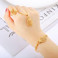 Wholesale Pendant Necklaces Dubai Real K Gold Simple Imitation Peacock Round Choker Necklace For Women Wedding Jewelry Chains Set