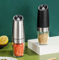 Wholesale Gravity Electric Salt Pepper Grinder Automatic Mill Battery Operated with Adjustable Coarseness LED Light Kitchen tool GWE10772