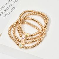Wholesale Gold Color Friendship Lucky Bead Handmade Letter Bracelet Women Men Initials Name Bracelets Statement Couple Jewelry Charm