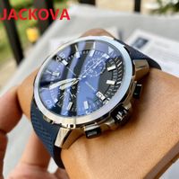 Wholesale I mm men full functional watches sub dials working fashion dress famous designer imported black blue rubber silicone strap quartz movement gift clock