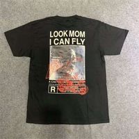 Wholesale Travis Scott Look Mother I can fly Custom Best Quality Astroworld Oversized Cats T shirt Men