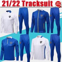 Wholesale 21 Boca Juniors Soccer Tracksuit White Men Adult Long Sleeve Sport Training Suit Blue Sweatsuit Jogging Jacket Pants