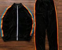 Wholesale mens ss palm velvet tracksuits letter printed women coat jackets pants pieces set sportwear angel