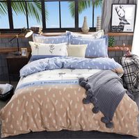 Wholesale Bedding Sets Elegant Set Cotton Pastoral Duvet Cover flat Sheet Pillowcase Pink Pineapple Bed Bird Bedclothes