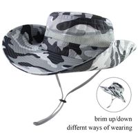 Wholesale Wide Brim Hats UPF Sun Hat Bucket Summer Men Women Fishing Boonie UV Protection Long Large Mesh Hiking Outdoor Beach Cap