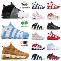 Wholesale Scottie Pippen Jumpamn Mens Women More Uptempo Basketball Shoes UNC Black Bulls Hoops Pack White Varsity Red Tri Color Blue Sky Off Designers Sneakers Size US