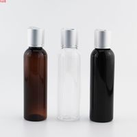 Wholesale 100ml ml X Empty Plastic Bottles With Silver Aluminum Screw Disk Cap Oil DIY SPA Bottle Container OZ Black Browngood qty