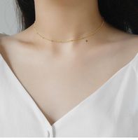 Wholesale Arrival Sale Women Jewelry K Gold Plating Bead Chain Clavicle Necklace Sterling Silver Choker Chains