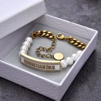 Wholesale Luxury Designer Jewelry Women Bracelets Letter Chains Charm bracelet Brass Bronze Bracelet Suits fashion personality new design girl Gift