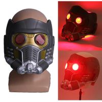 Wholesale Cosplay Star Lord LED Helmet Latex Infinity War Quill LED Mask Superhero Props Halloween Party Prop X0803