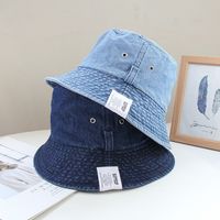 Wholesale Letter paste cloth cowboy fisherman hat ins tide brand men s and women s autumn and winter retro Japanese wash water to make old primary color basin hat