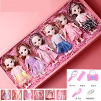 Wholesale New cm Bjd Doll Set Movable Joints D Real Eye High end Can Dress Up Fashion Lovely Princess Nude Dolls Children DIY Girl Toy with Large Gift Box Dressing Bag