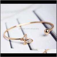 Wholesale Bangle Bracelets Jewelry Drop Delivery European And American Explosive Trade Fashion Gold Butterfly Openings Gilt Bracelet Female Factor