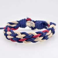 Wholesale Ethnic Folk Cotton Linen Adjustable Bracelet Made Of Blue White Red Color Rope Retro Handmade Cord Hippie Friendship Bracelets Charm
