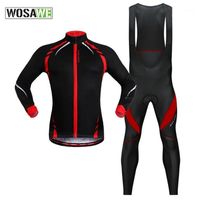 Wholesale Autumn Winter Men s Cycling Jersey Set Long Sleeve Shirt Bib Pants Thermal Fleece Warm Bike Bicycle Clothing Suit1