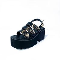 Wholesale Summer Open Toe Platform Buckle Shoes Women Demonia Thick Sole Comfort Gothic Style Sandals Woman Chunky Heels