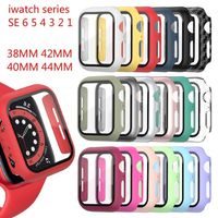 Wholesale 360 Full Cover PC Case D Tempered Glass Anti Scratch Film Screen Protector For Apple Watch Series SE mm mm iWatch mm mm