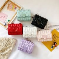 Wholesale Baby Girls PU Handbag Shoulder Bag Little Kids Coin Purse Gifts Toddler Purses Children Mini Messenger Bags Q2