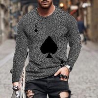 Wholesale Men s T Shirts European And American Long sleeved Playing Cards Autumn Winter Are Fashionable Sports Leisure