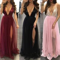 Wholesale club gorgeous warm Dresses Casual solid colors for haute couture Party gowns plus size sexy Fashion deep V