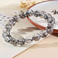 Wholesale Natural twinkle diamond bracelet women s double spinel beads mm Round Beads Black and white bracelet Jewelry